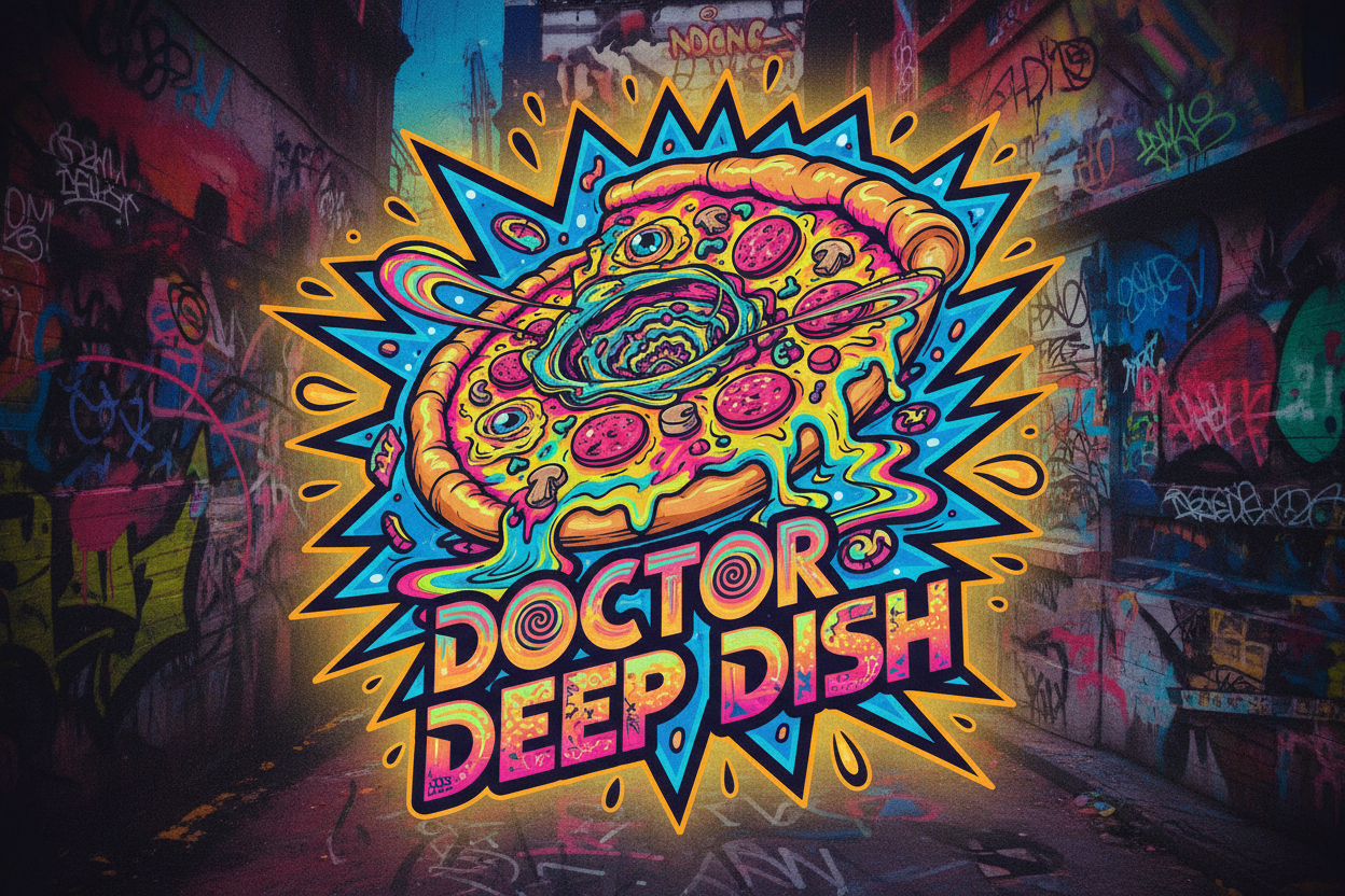 Doctor Deep Dish trippy clothing brand logo